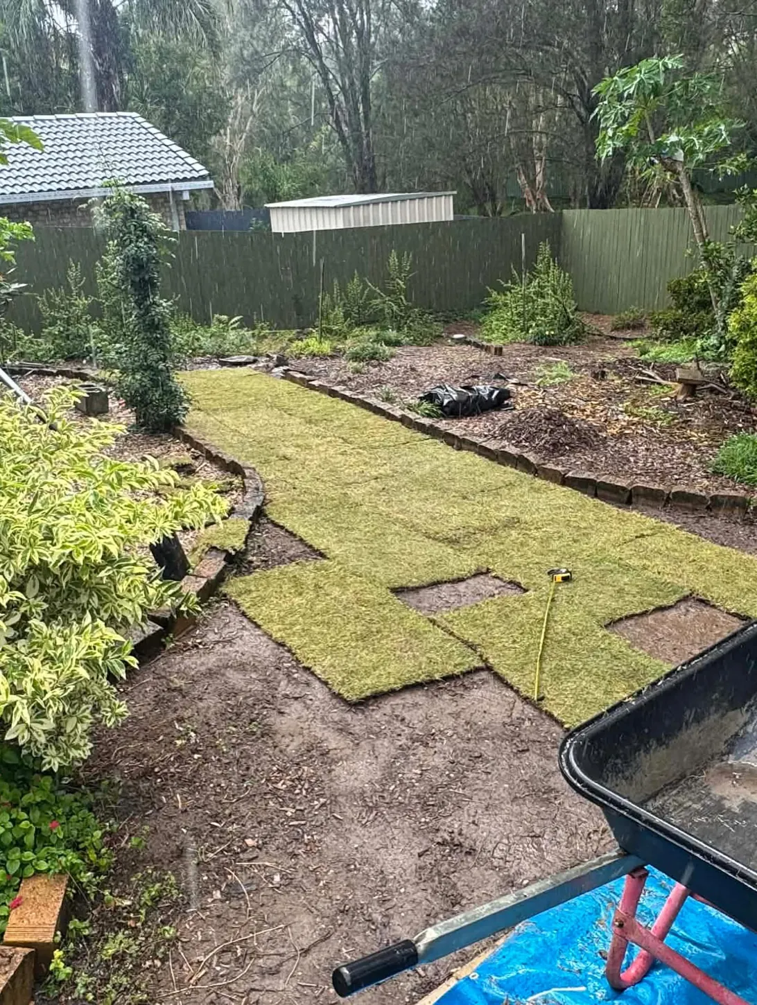 Turf installation process step 2: turf installation
